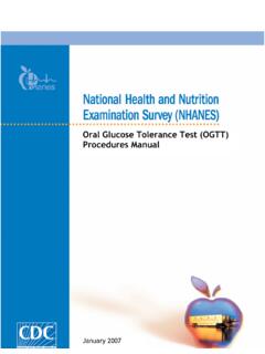 Oral Glucose Tolerance Test (OGTT) Procedures Manual