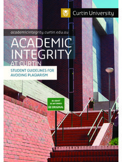 academicintegrity.curtin.edu.au ACADEMIC INTEGRITY