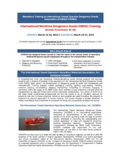 International Maritime Dangerous Goods (IMDG) Training