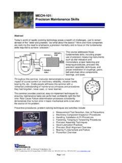 MECH-101: Precision Maintenance Skills