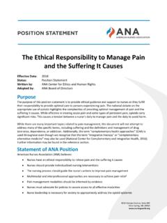 The Ethical Responsibility to Manage Pain and the ...