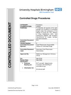 Controlled Drugs Procedures - hgs.uhb.nhs.uk