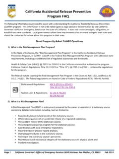 California Accidental Release Prevention Program FAQ