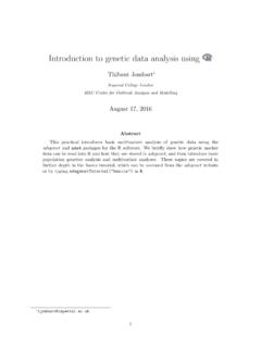 Introduction to genetic data analysis using