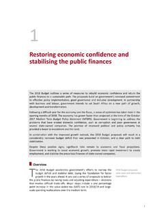 Restoring economic confidence and stabilising the public ...