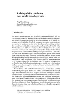 Studying subtitle translation from a multi-modal approach