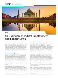 INDIA An Overview of India’s Employment and …