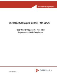 The Individual Quality Control Plan (IQCP) - OPTI …