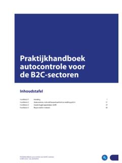 Praktijkhandboek autocontrole voor de B2C-sectoren