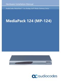 MediaPack 124 (MP-124) - AudioCodes