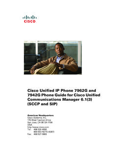 Cisco Unified IP Phone 7962G and 7942G Phone …