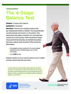Assessment The 4-stage Balance Test