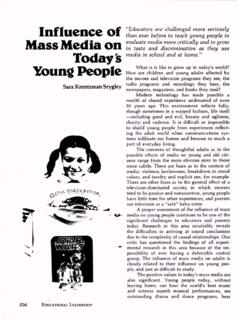 Influence of Mass Media on Today’s Young People