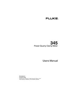 Power Quality Clamp Meter - Fluke Corporation