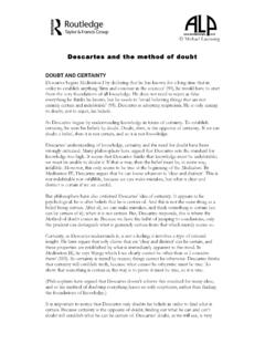 Descartes and the method of doubt