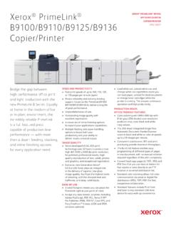 Xerox PrimeLink B9100/B9110/B9125/B9136 Copier/Printer