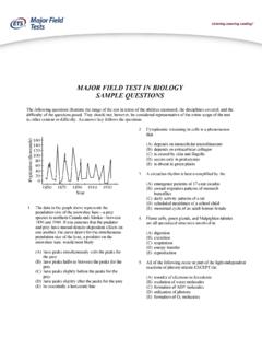 MAJOR FIELD TEST IN BIOLOGY SAMPLE QUESTIONS