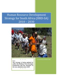 Human Resource Development Strategy for South Africa …
