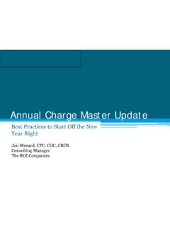 Annual Charge Master Update - MaineHFMA