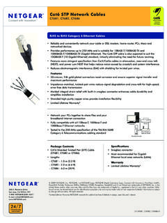 RJ45 to RJ45 Category 6 Ethernet Cables Features - Netgear