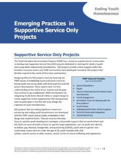 Supportive Service Only Projects