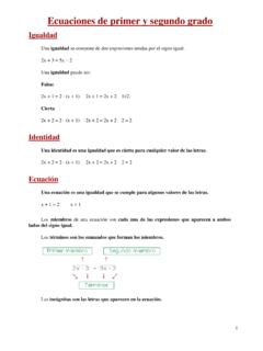 Ecuaciones de primer y segundo grado - Matematicas Online