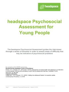 headspace Psychosocial Assessment 2013 V2
