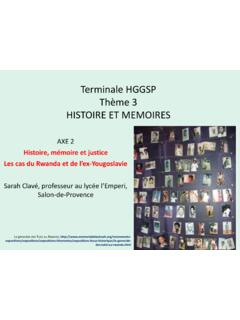 Terminale HGGSP Th&#232;me 3 HISTOIRE ET MEMOIRES