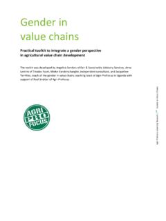 Gender in value chains - AgriProFocus