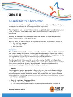 A Guide for the Chairperson - dtc.nt.gov.au
