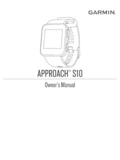 APPROACH Owner’s Manual S10 - Garmin