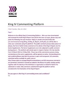 King IV Commenting Platform - The Institute of Internal ...