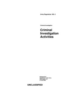 Criminal Investigation Criminal ... - United States Army