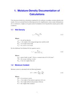 1. Moisture-Density Documentation of Calculations