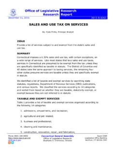 SALES AND USE TAX ON SERVICES - Connecticut General …