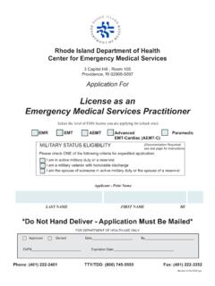 License as an Emergency Medical Services ... - Rhode Island