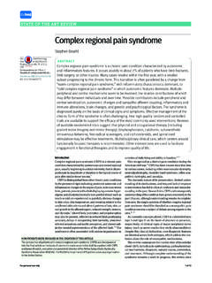 Complex regional pain syndrome - RSDSA