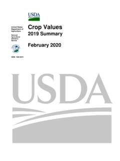 United States Crop Values Department of Agriculture - USDA