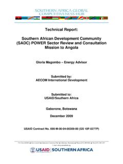 Technical Report: Southern African Development …