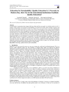 Education for Sustainability: Quality Education Is A ...