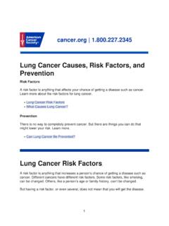 Lung Cancer Causes, Risk Factors, and Prevention