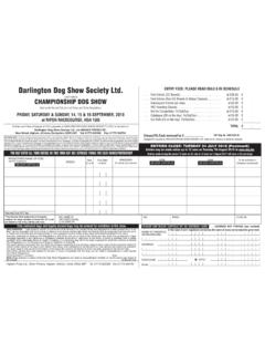 Darlington Dog Show Society Ltd. ENTRY FEES ... - …
