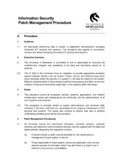 Information Security Patch Management Procedure