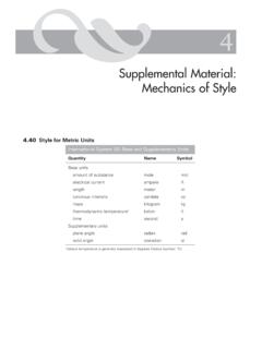 Supplemental Material: Mechanics of Style
