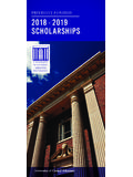 PRIVATELY FUNDED 2018 - 2019 SCHOLARSHIPS