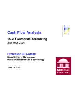 Cash Flow Analysis - MIT OpenCourseWare