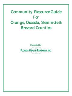 Community Resource Guide For Orange, Osceola, Seminole …