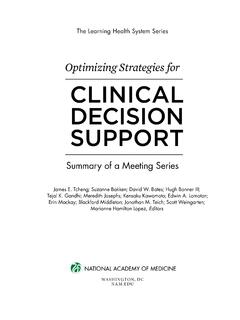 Optimizing Strategies for CLINICAL DECISION SUPPORT