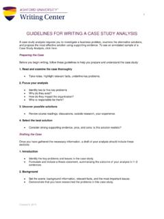 GUIDELINES FOR WRITING A CASE STUDY ANALYSIS