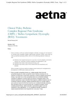 Clinical Policy Bulletin: Complex Regional Pain Syndrome ...